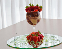 Bombom aberto de morango