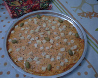 Pizza de frango com palmito