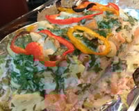 Filé de salmão recheado