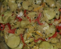 Escabeche de abobrinha com pimentões