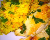 Arroz indiano com grão de bico