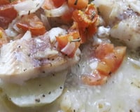 Filé de polaca do Alasca ao forno com batata 