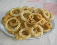 Anéis de cebola na cerveja