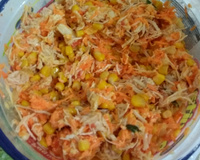 Salada de frango desfiado com cenoura