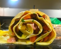 Rocambole de massa de pastel