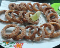 Onion rings empanada com fubá mimoso