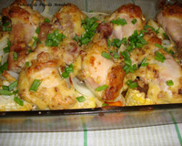 Frango assado ao creme de cebola