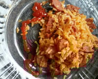 Arroz com calabresa