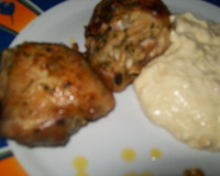 Frango dourado com creme de milho