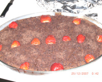 Pavê de morango e chocolate