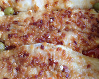 Peixe com creme de cebola