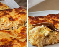 Faça uma vez e tenha um lanche delicioso para a semana inteira: torta de frango cremosa fit, perfeita para separar em porções e levar para o trabalho ou treino