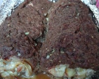 Rocambole de carne moída com bacon