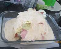 Couve-flor recheado com molho branco