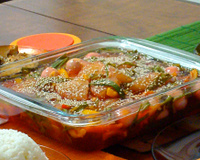 Linguado com abacaxi agridoce