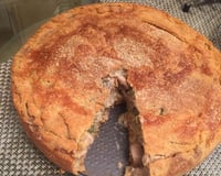 Torta de shimeji com alho poró e cream cheese