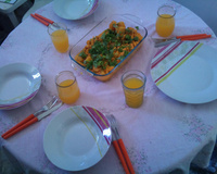 Peito de frango com mandioca e leite de coco