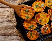 Batata doce ao forno com casca