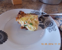 Quiche de queijo e presunto com massa de bolacha água e sal