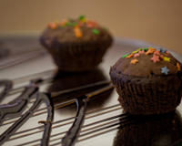 Muffin de chocolate com recheio de creme de avelã