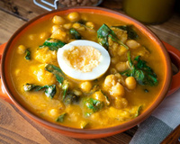 Grão-de-bico com bacalhau de Páscoa