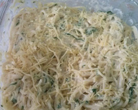 Macarrão com rúcula ao molho branco