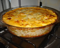 Gratinado de batata com presunto e queijo
