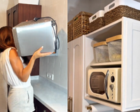 Chega de micro-ondas pendurados no ar: o truque perfeito para uma cozinha elegante e funcional