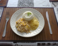 Creme de frango com batata palha