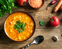 Sopa de lentilhas e legumes