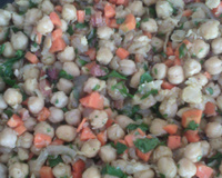 Grão-de-bico com bacon