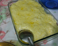 Macarrão ao molho branco e frango desfiado
