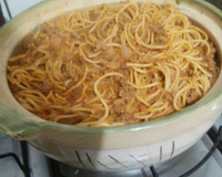 Macarrão com carne moída