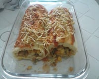 Rocambole de arroz cozido do Lúcio Cezar