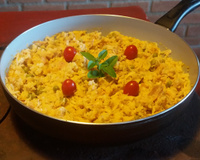 Risoto de frango com arroz agulhinha