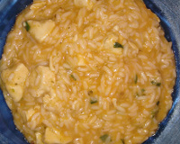 Risoto de frango com queijo