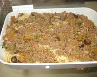 Macarrão com carne moída