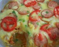 Torta de batata recheada com frango e calabresa