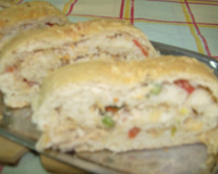 Baguetes recheado de frango com legumes