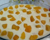 Pavê de pêssego em calda