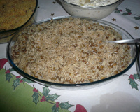 Arroz com lentilha e cebola dourada