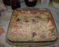 Lasanha de camarão com requeijão