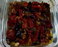 Antepasto delicioso de berinjela