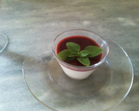 Panna cotta light com geleia de morango