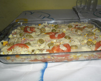 Pizza de pão de forma cremosa