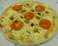 Pizza de arroz prática
