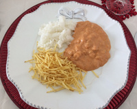 Estrogonofe de camarão