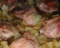 Coxa e sobre coxa de frango assada da Ana