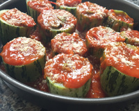 Abobrinha recheada com carne moída