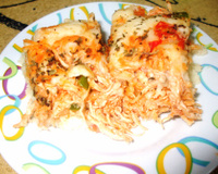 Torta colorida de frango